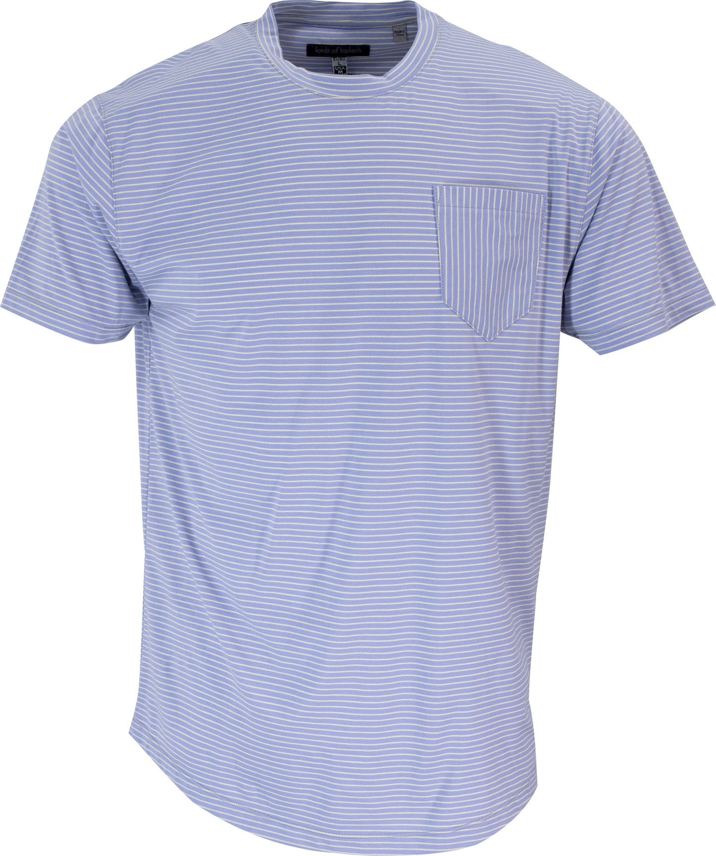 TATE LAVENDER AND YELLOW STRIPE CREW NECK TEE