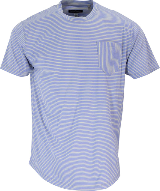 TATE LAVENDER AND YELLOW STRIPE CREW NECK TEE