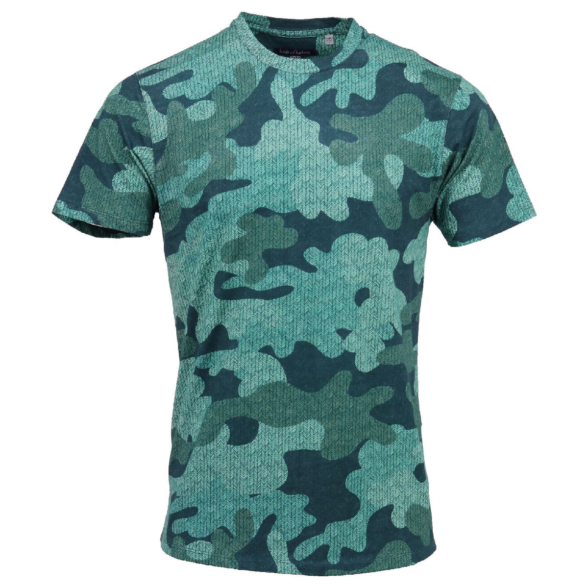 Taylor Chevron Camo Teal Crew Neck Tee