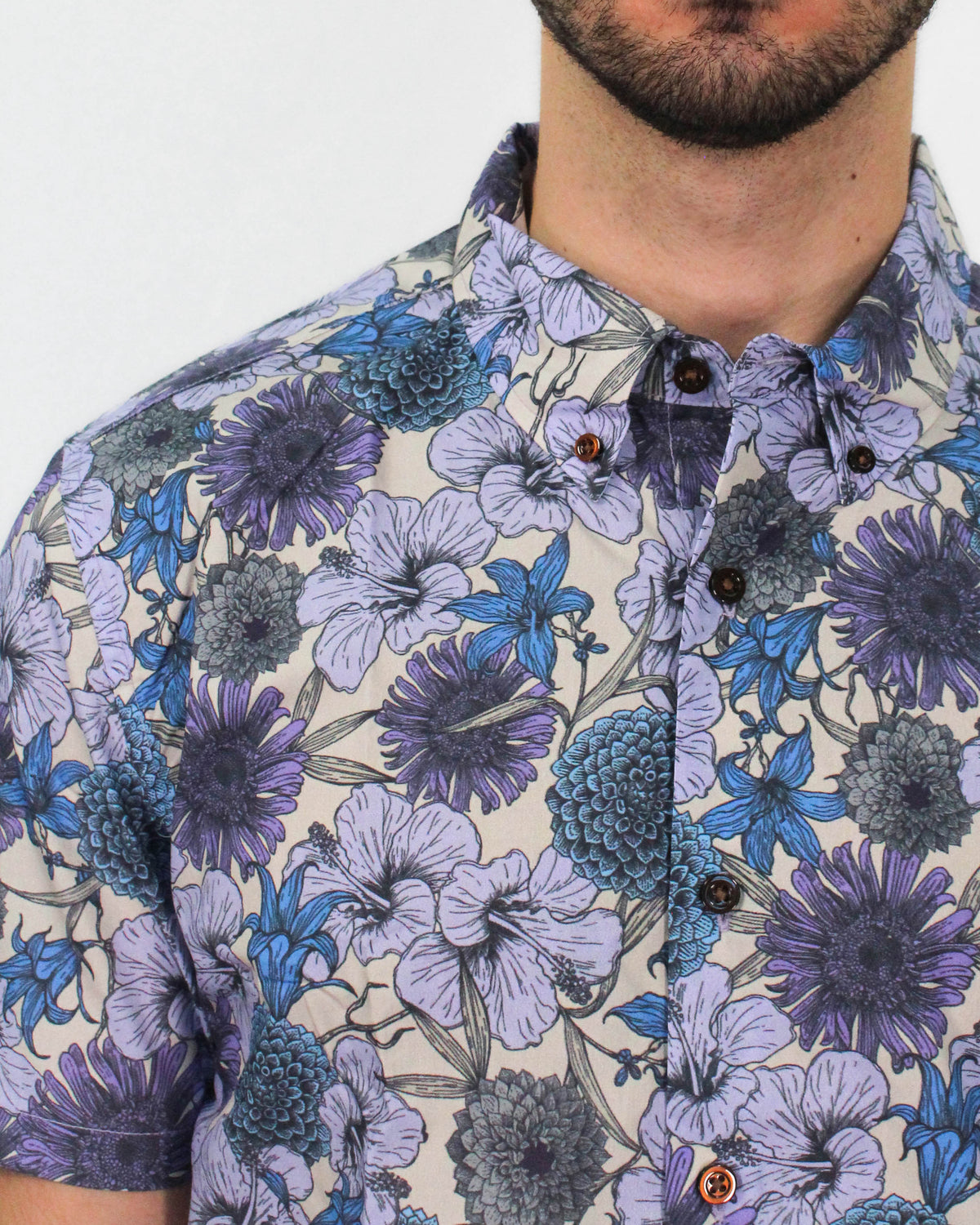TIM HIBISCUS GARDEN SHIRT IN PUMICE