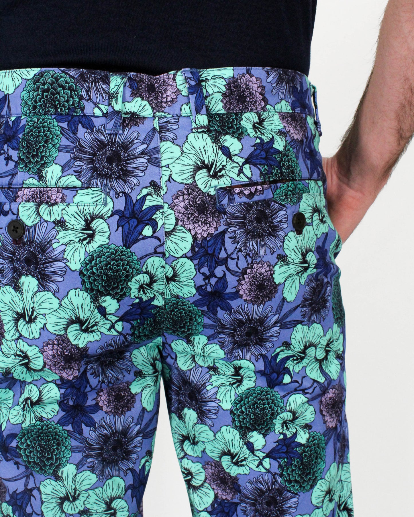 JACK LUX HIBISCUS GARDEN PANTS IN BLUE