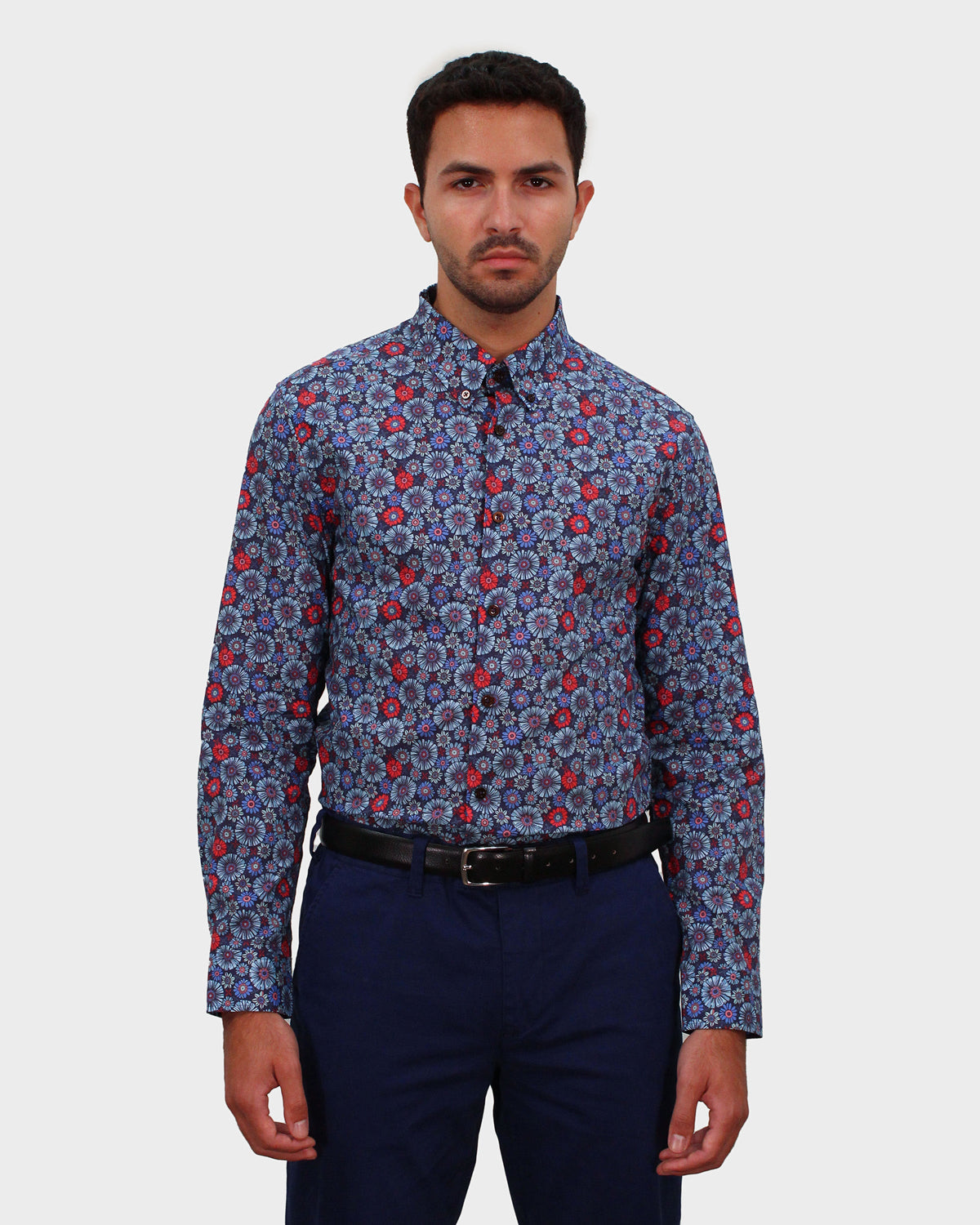 MITCHELL DAISY GEO SHIRT IN BLUE