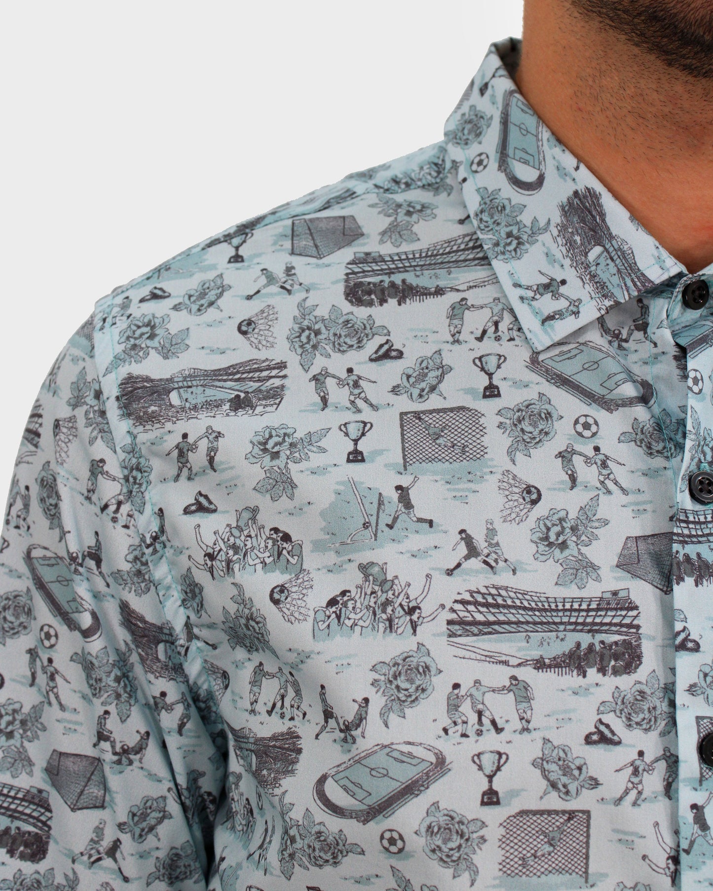 NIGEL SOCCER TOILE SHIRT IN NILE