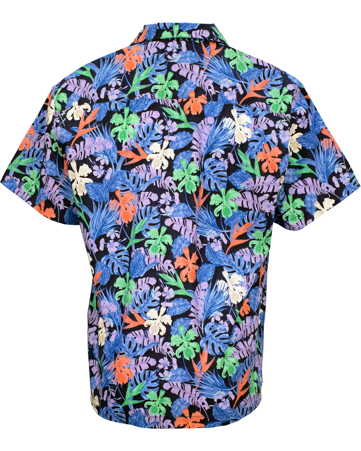 RALPH FLAT TROPICAL CAMP SHIRT - NAVY