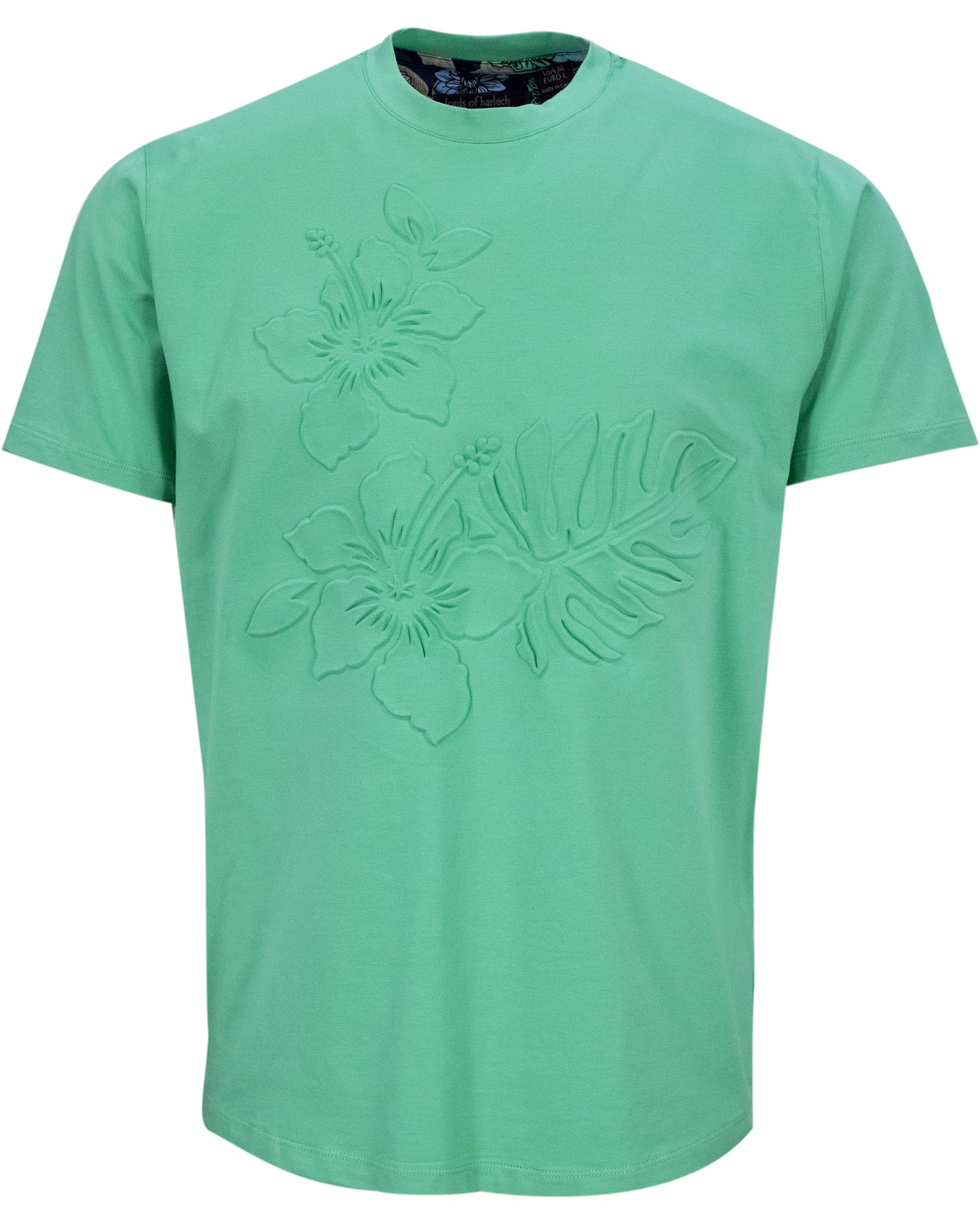 CARSON EMBOSSED FLORAL TEE - CLOVER