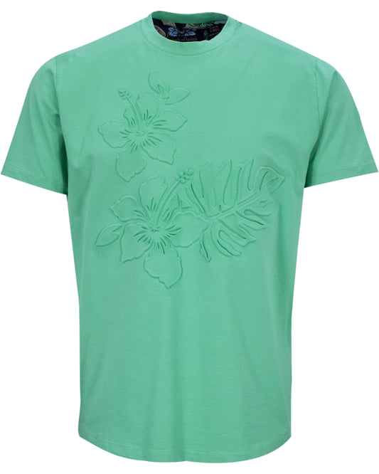 CARSON EMBOSSED FLORAL TEE - CLOVER