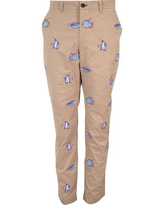 CHARLES FISH EMBROIDERY PANTS IN SAND