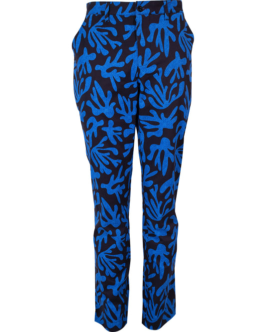 CHARLES LOOP CORAL CANVAS PANTS IN BLUE