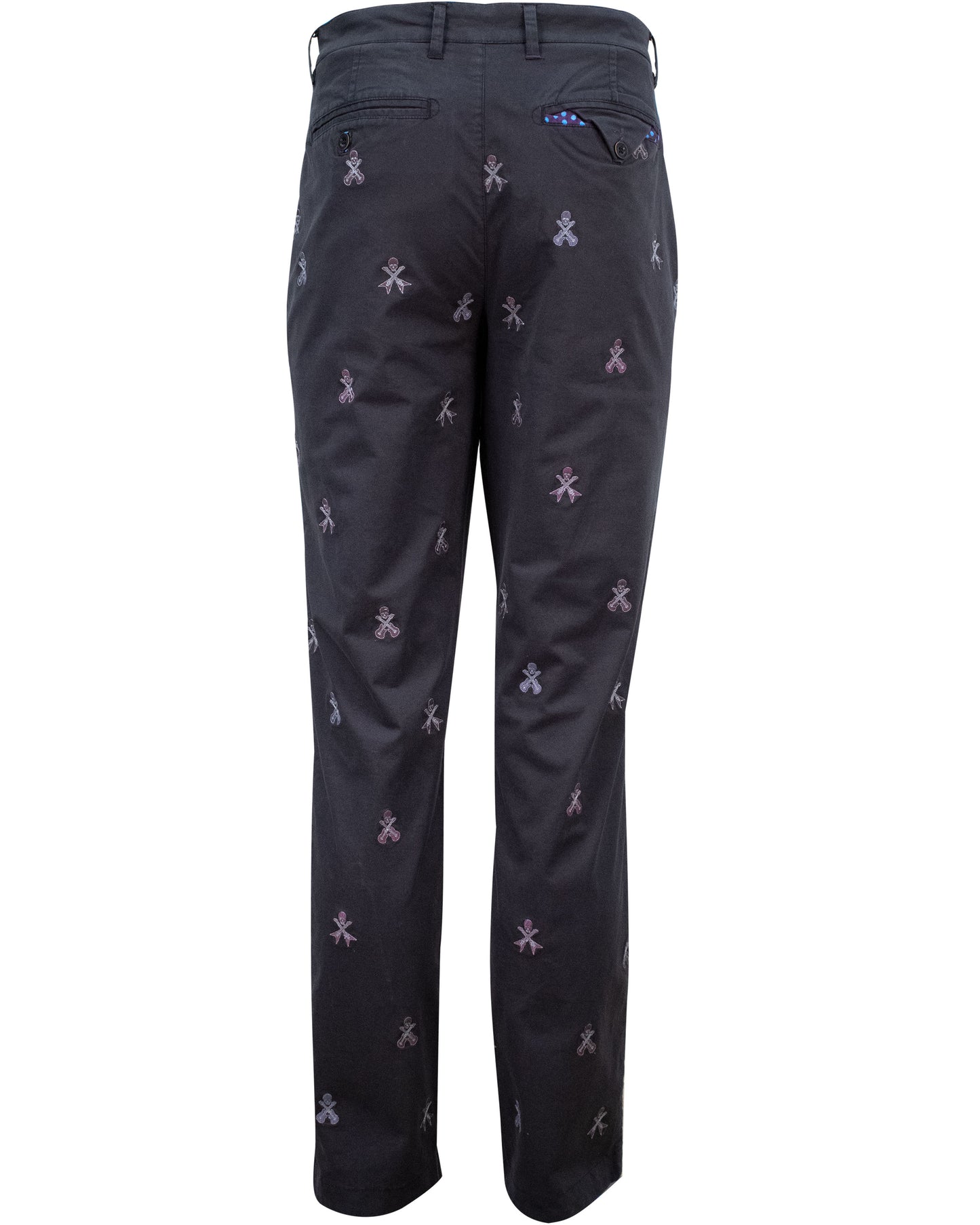 CHARLES ROCKSKULL EMBROIDERY PANTS - BLACK