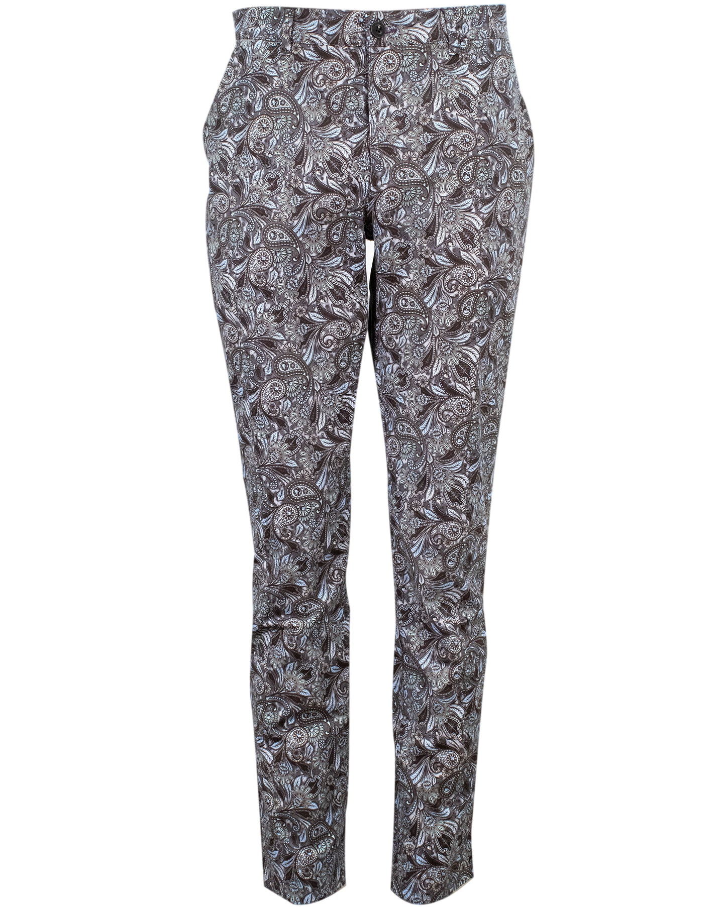 CHARLES SKULL PAISLEY PANTS - GREY