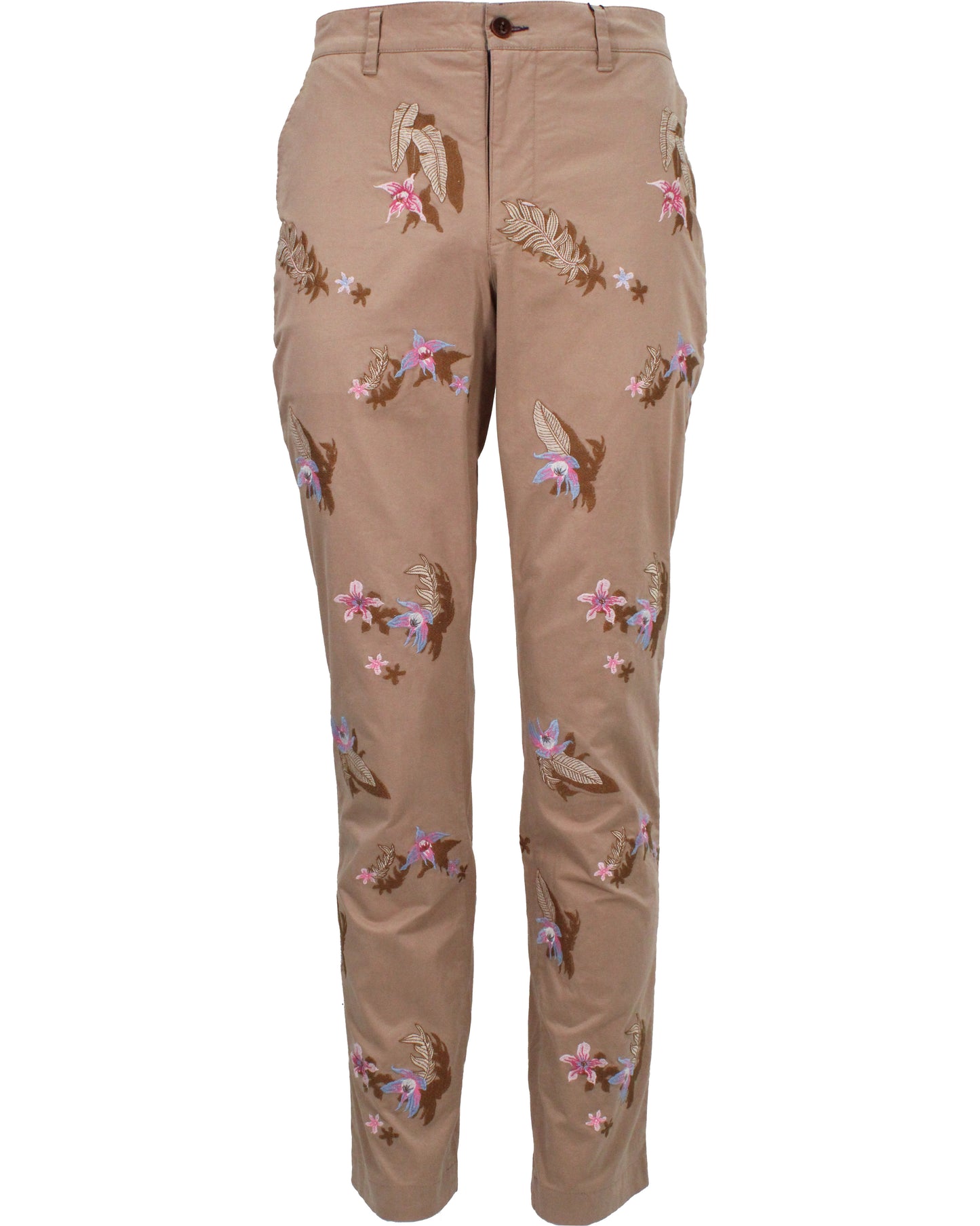 CHARLES FLOWER EMBROIDERY PANT - SAND