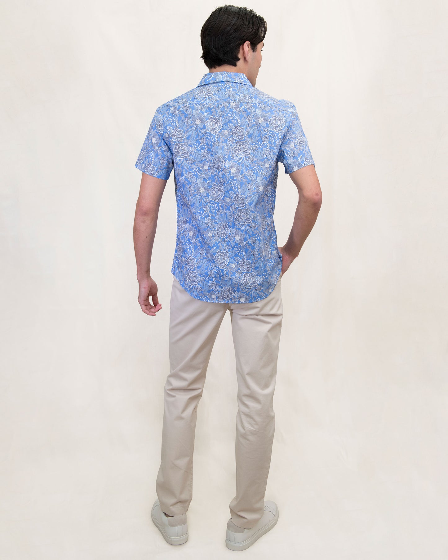 SCOTT HANDCUT FLORAL SHIRT - BLUE