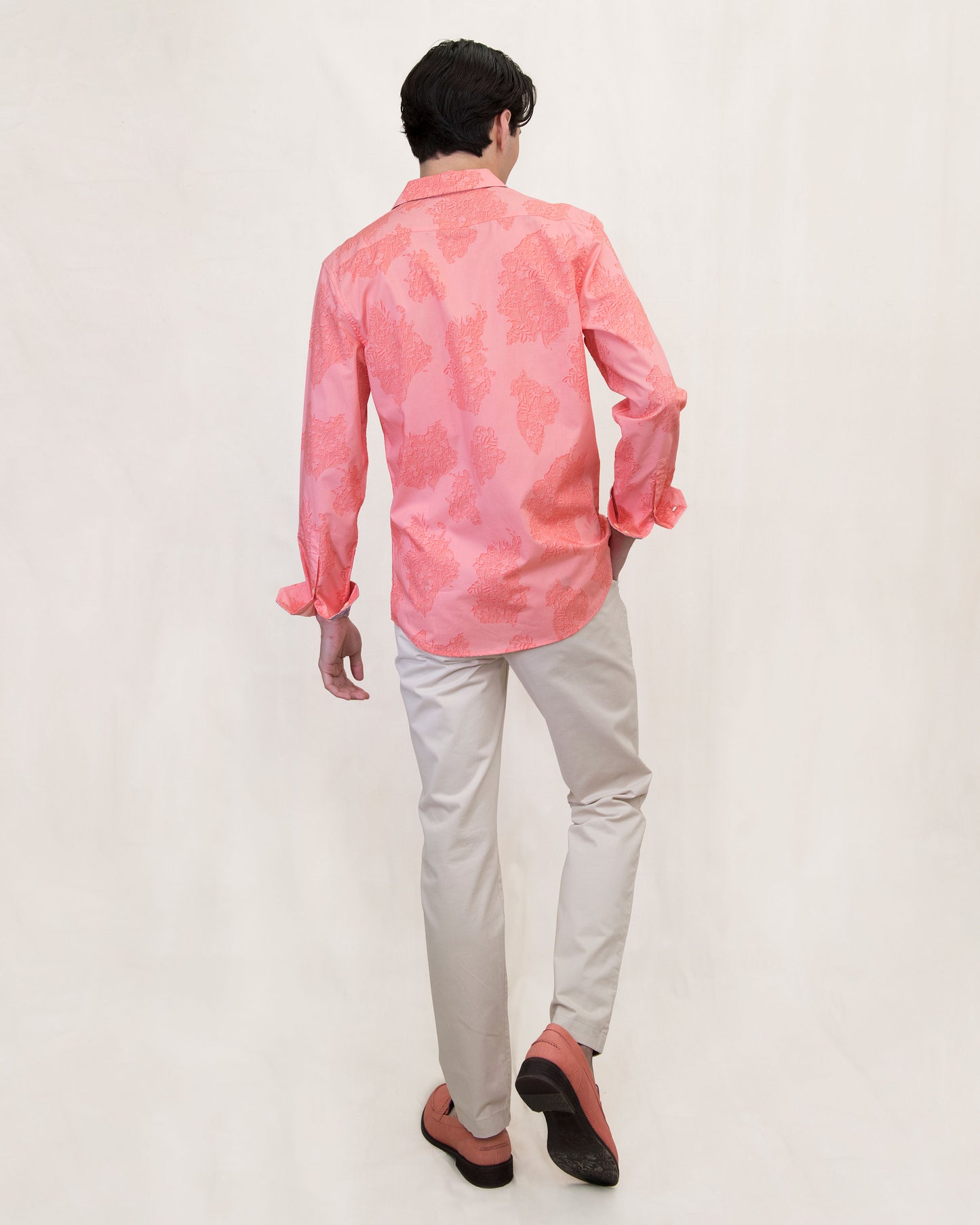 NIGEL CUTOUT OXFORD SHIRT - MELON