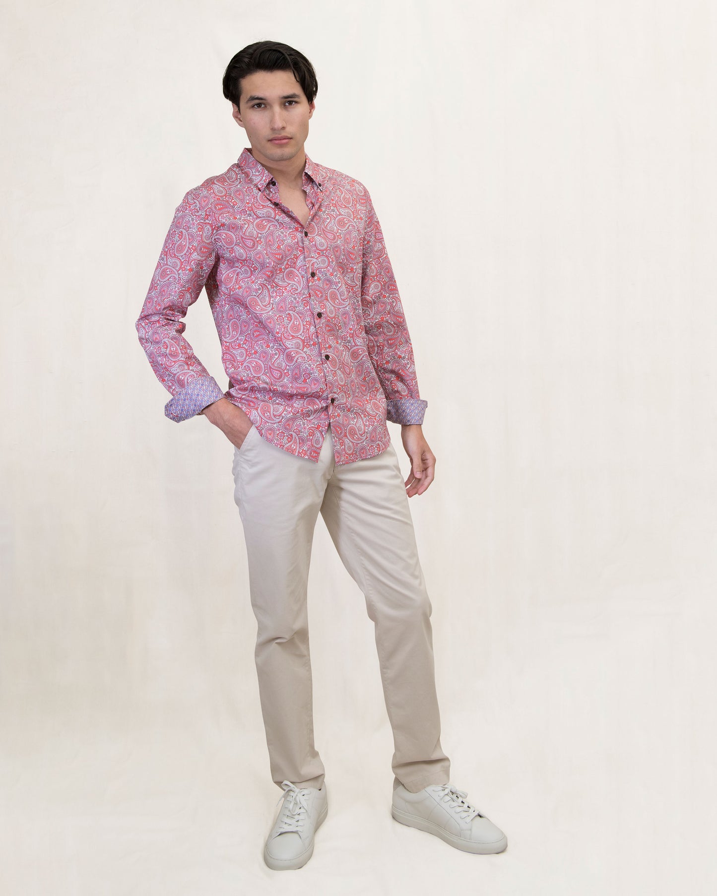 MORRIS POW PAISLEY SHIRT - MELON