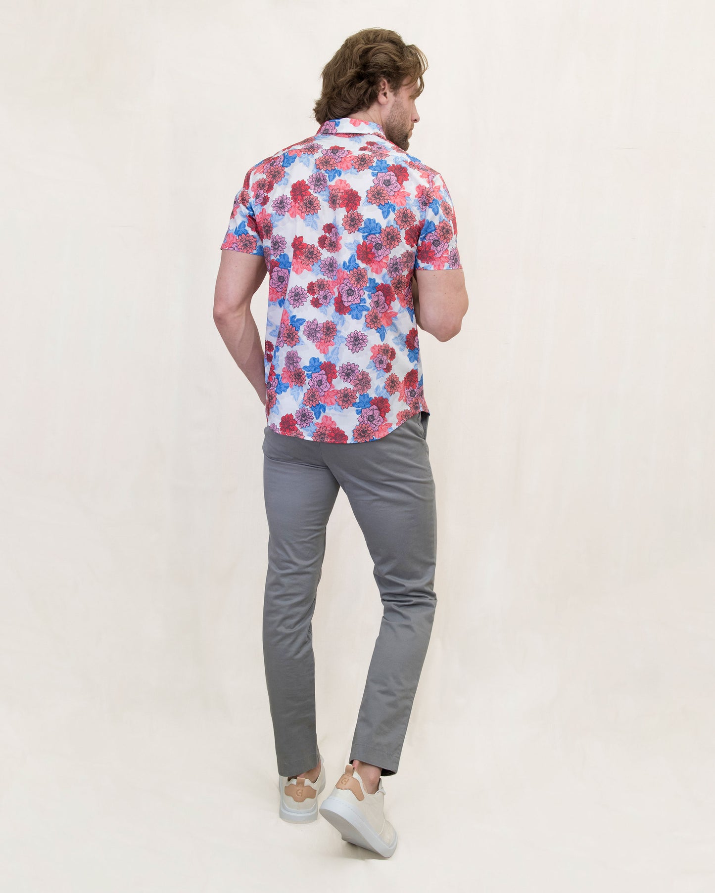 TIM SNAP FLORAL SHIRT - MELON