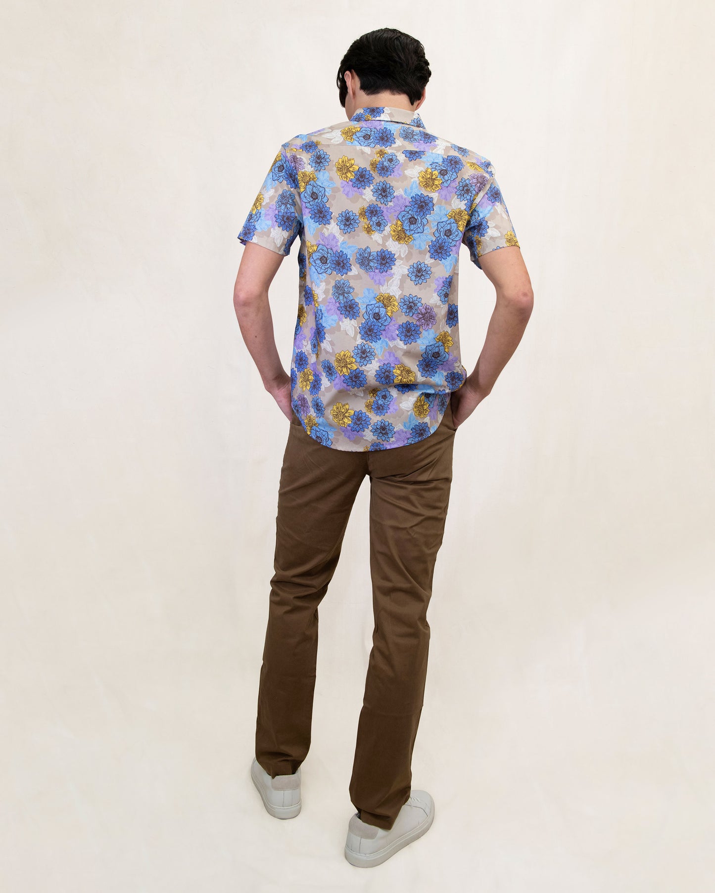 TIM SNAP FLORAL SHIRT - PUMICE