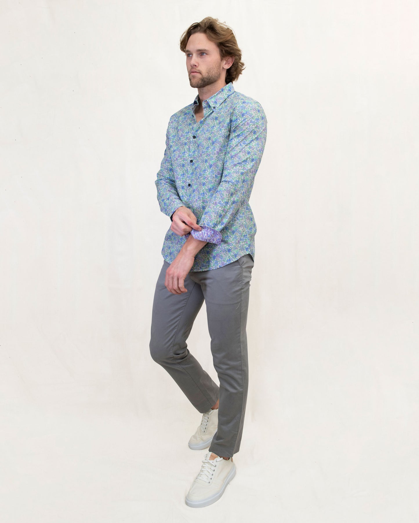 MORRIS FLOWER FIELD SHIRT - SHADOW CLOVER