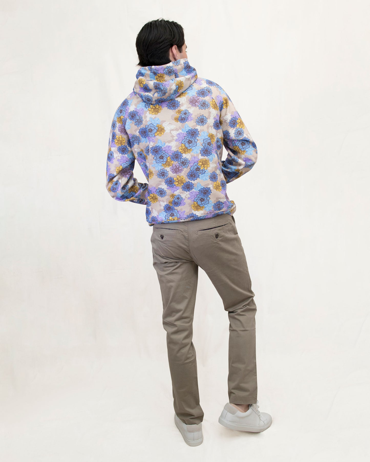 HANK SNAP FLORAL HOODIE - PUMICE