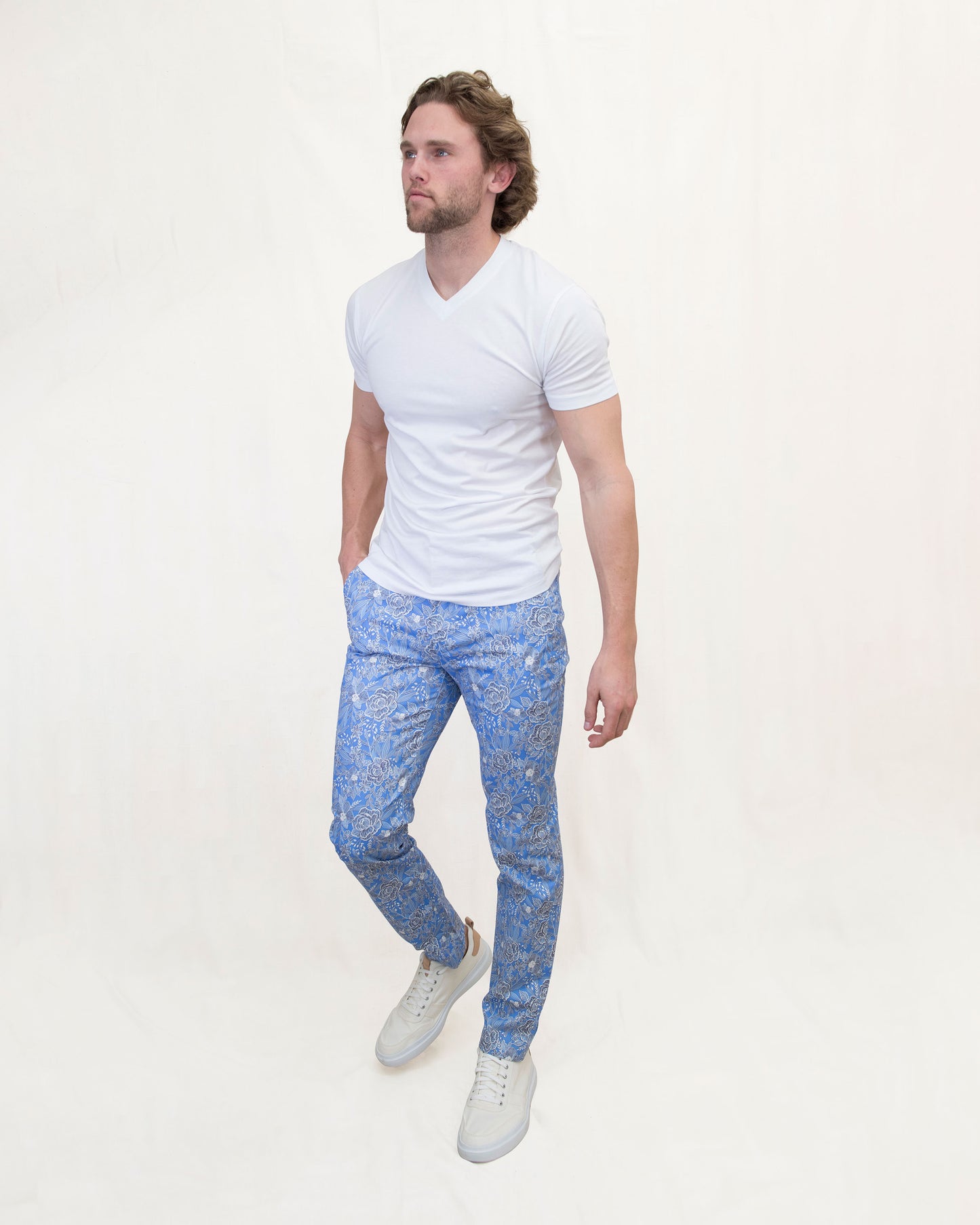 JACK HANDCUT FLORAL PANT - BLUE