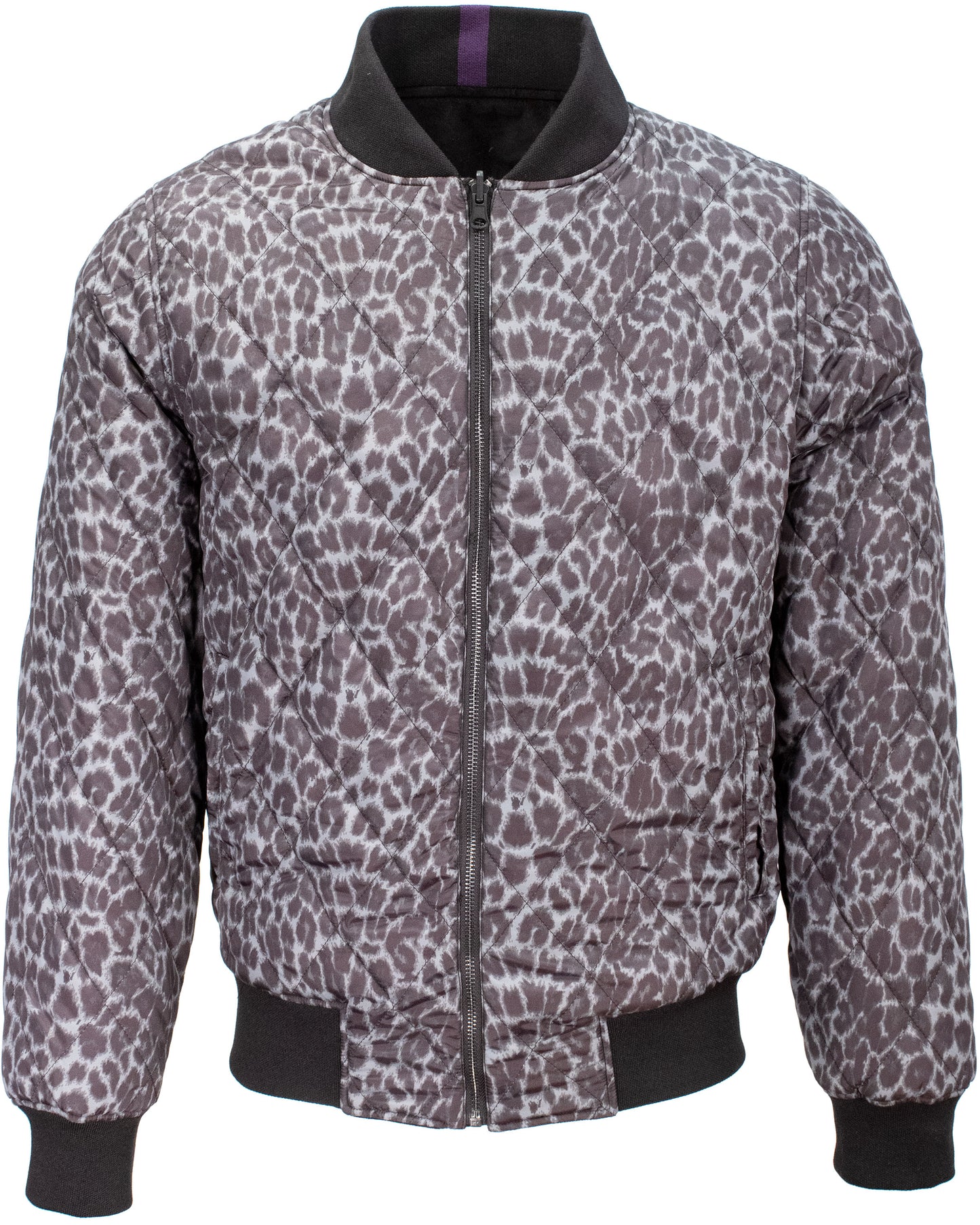 DON LEOPARD REVERSIBLE JACKET - BLACK