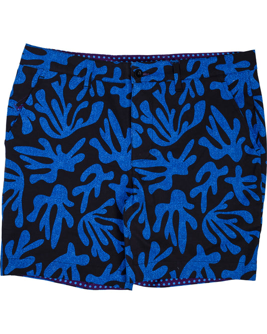 EDWARD LOOP CORAL CANVAS SHORTS IN BLUE