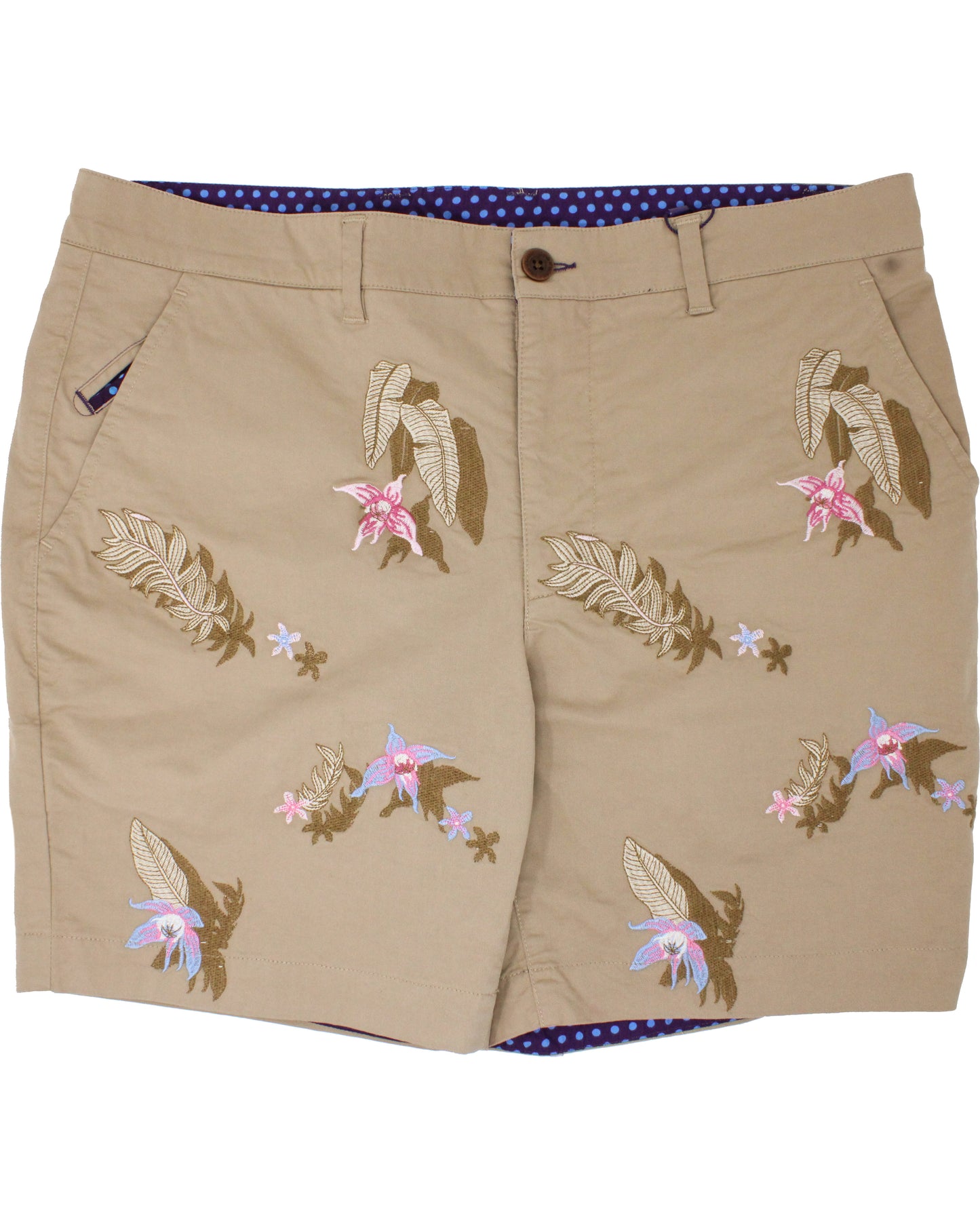 EDWARD FLOWER EMBROIDERY SHORT - SAND