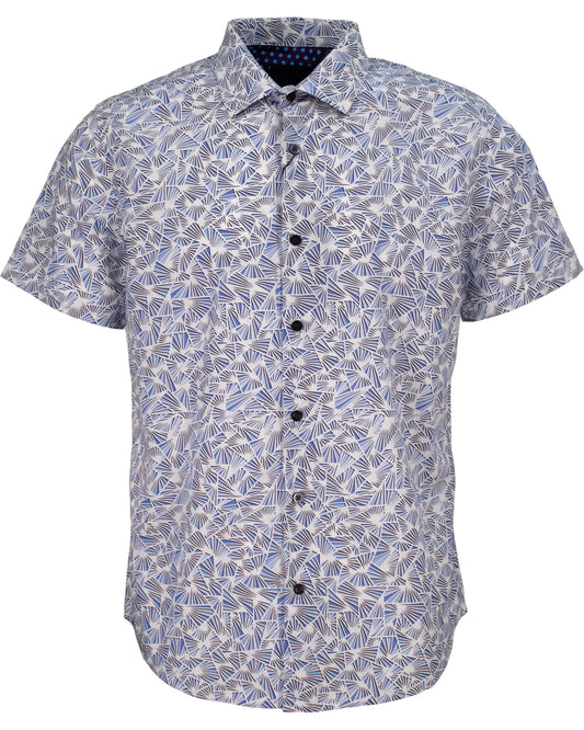 GEORGE GEO LASER CUT SHIRT - BLUE