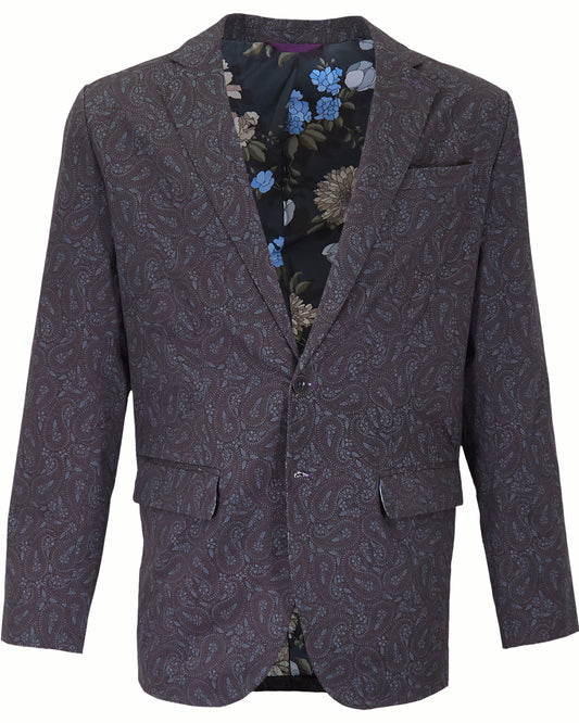 HADRIAN PERUGIA PAISLEY BLAZER - BLACK