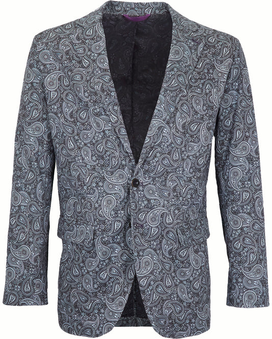 HADRIAN TRIBUNE PAISLEY BLAZER - GREY