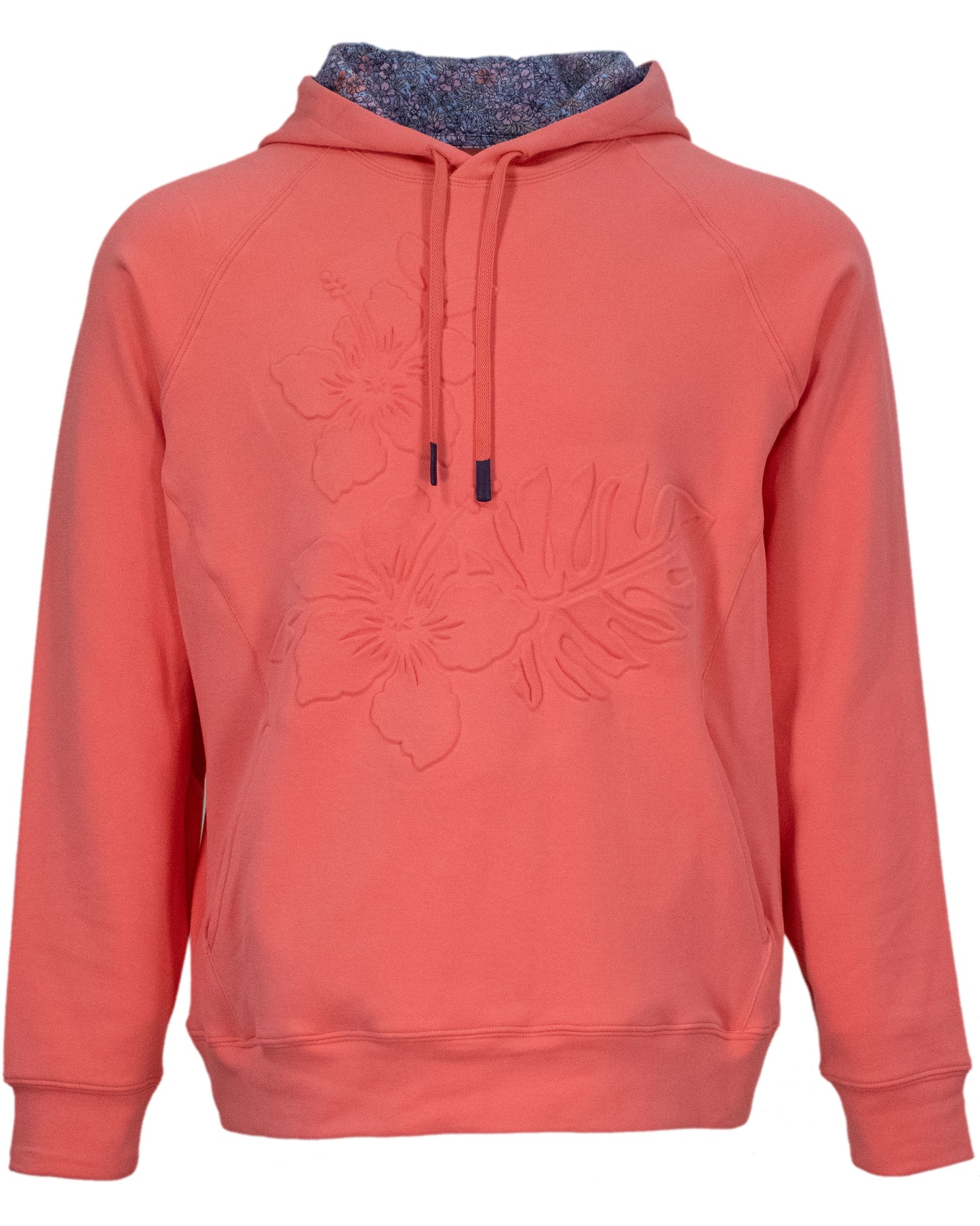 HANK EMBOSSED FLORAL HOODIE - MELON