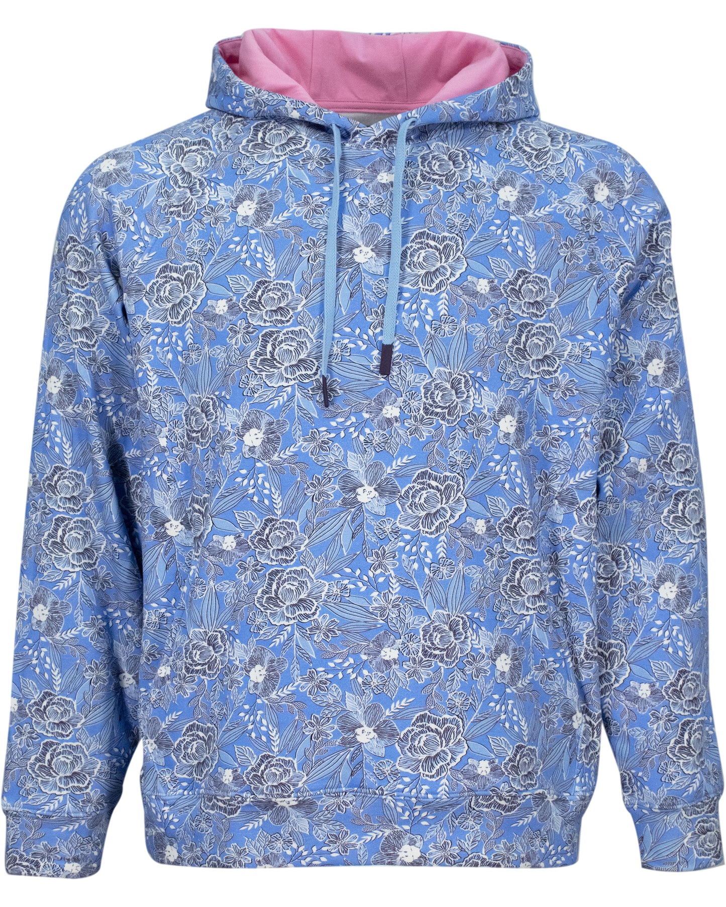 HANK HANDCUT FLORAL HOODIE - BLUE