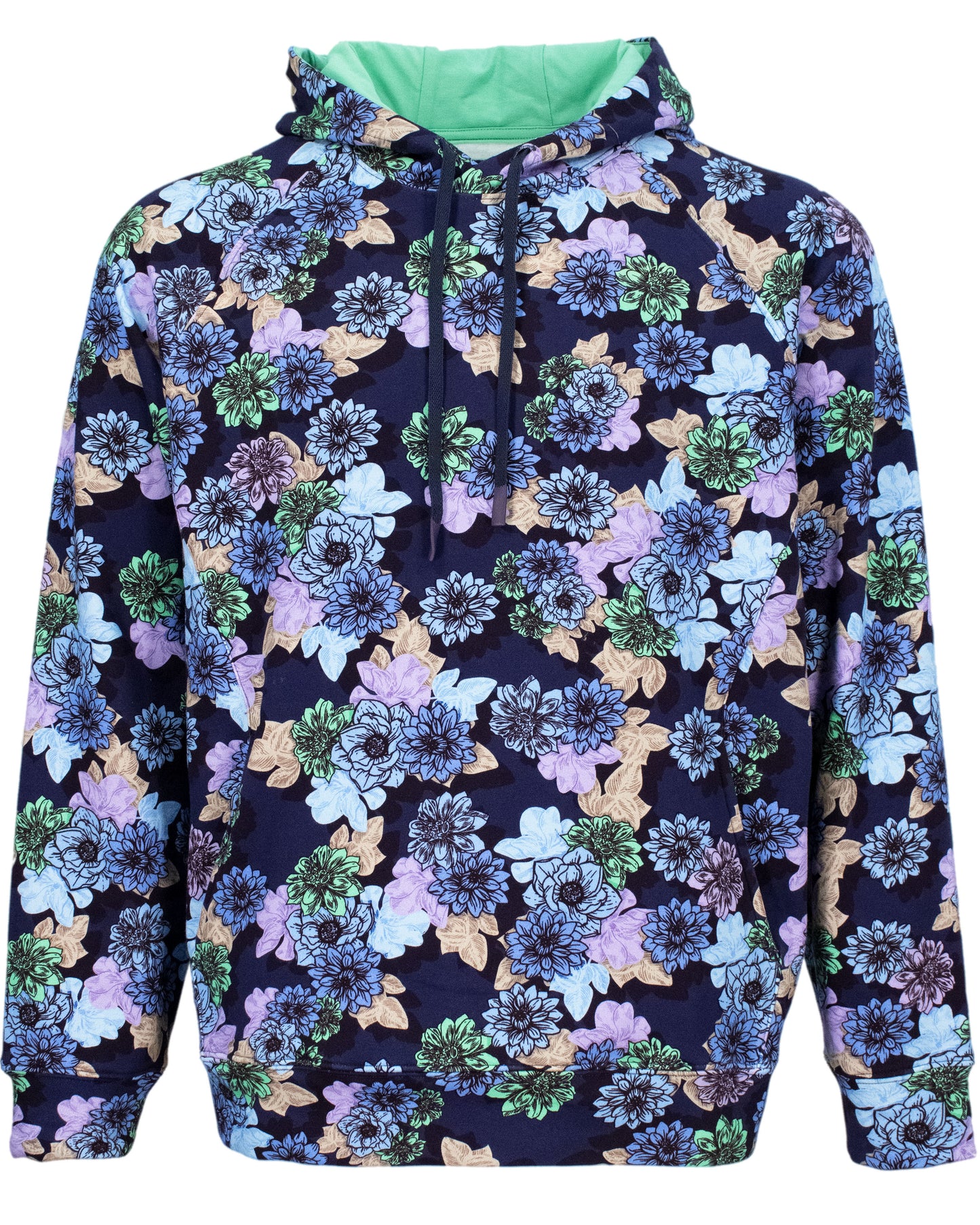 HANK SNAP FLORAL HOODIE - NAVY