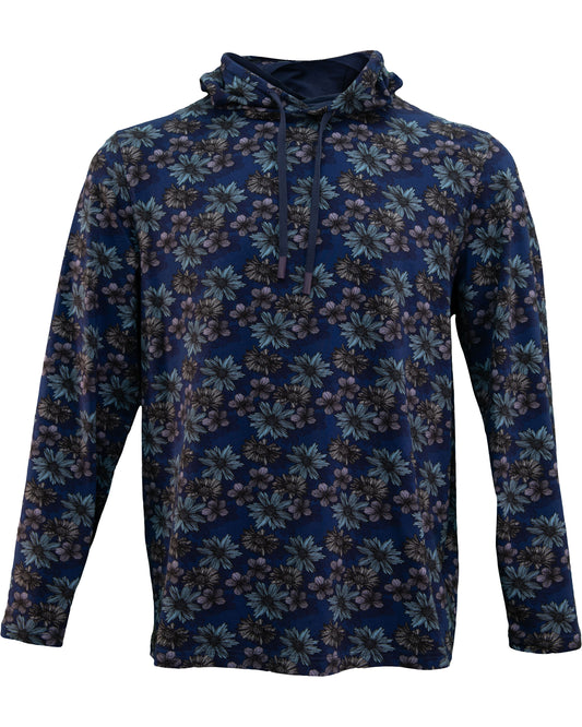 HORATIO ITALIAN FLORAL HOODIE - NAVY