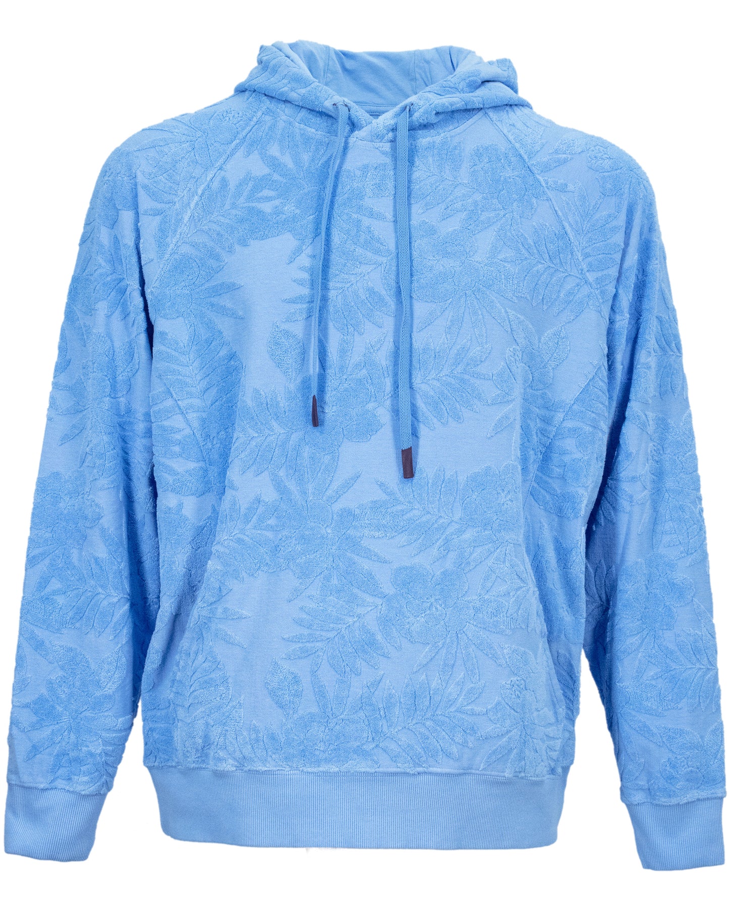 HOWARD FARM FLORAL TOWEL HOODIE - BLUE