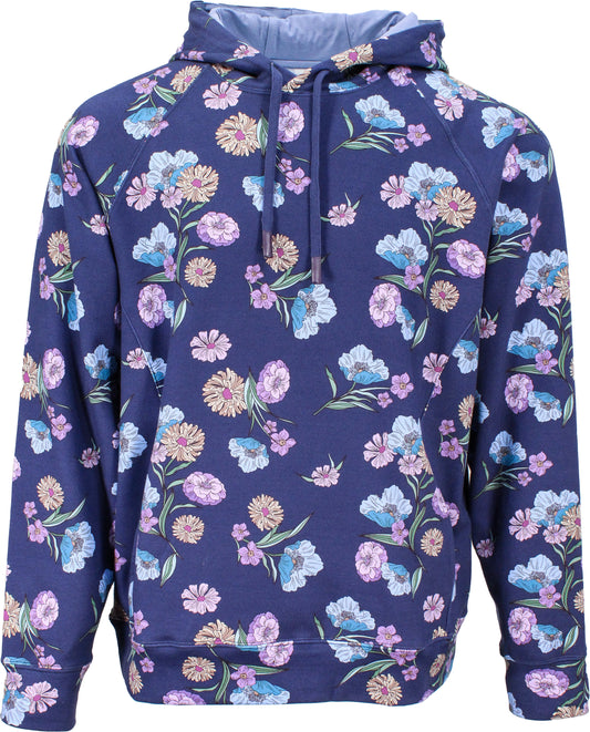 HANK SPACED FLORAL HOODIE - NAVY