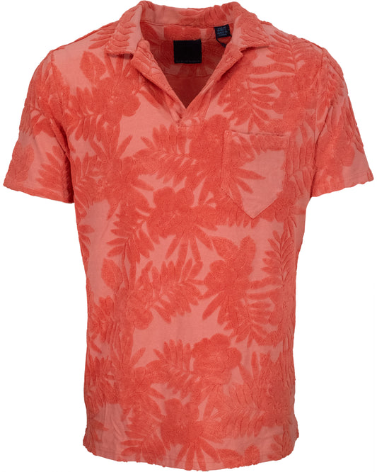 JOHNNY FARM FLORAL TOWEL POLO - MELON