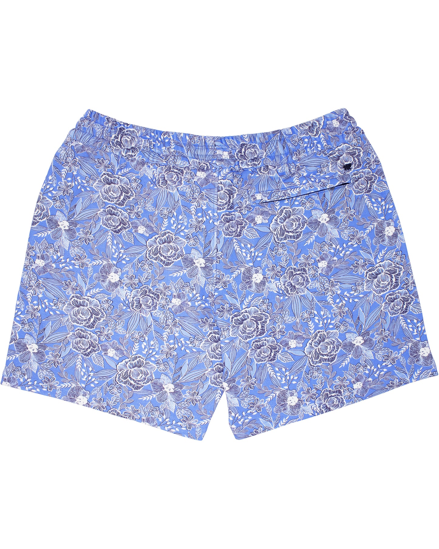 SILUS HANDCUT FLORAL INTERLOCK SHORTS - BLUE