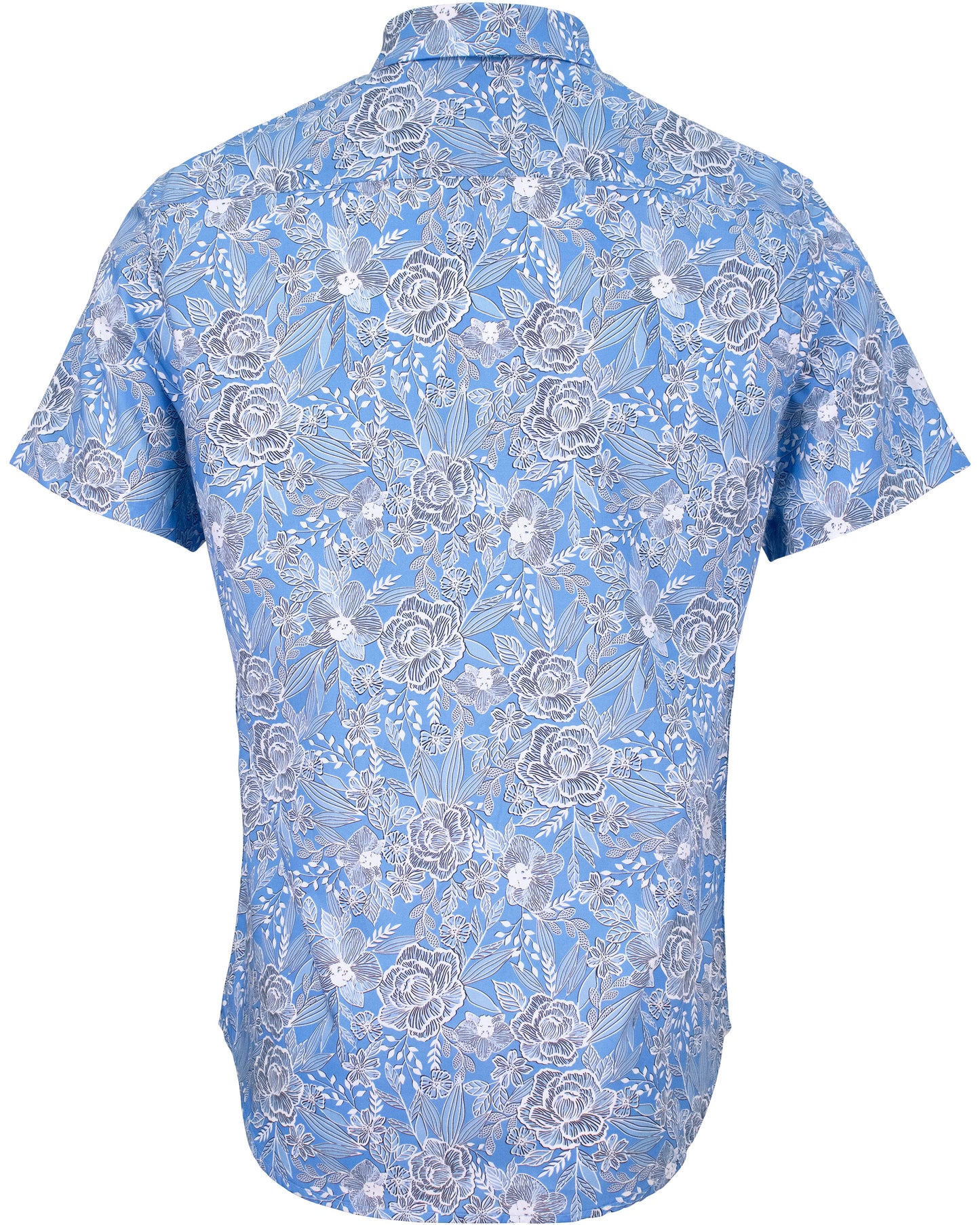 SCOTT HANDCUT FLORAL SHIRT - BLUE