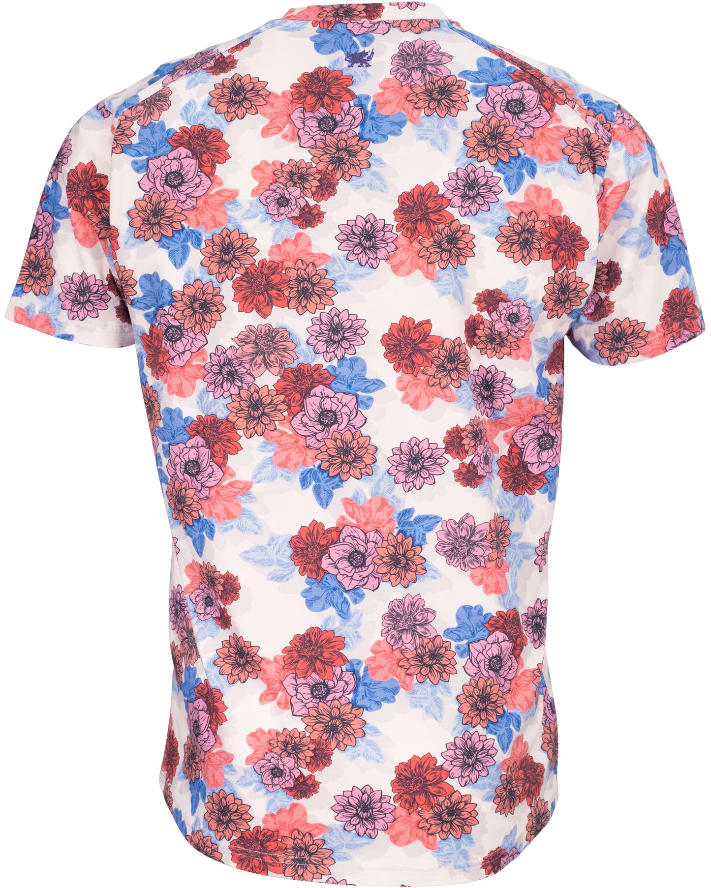 MAZE SNAP FLORAL V-NECK TEE - MELON