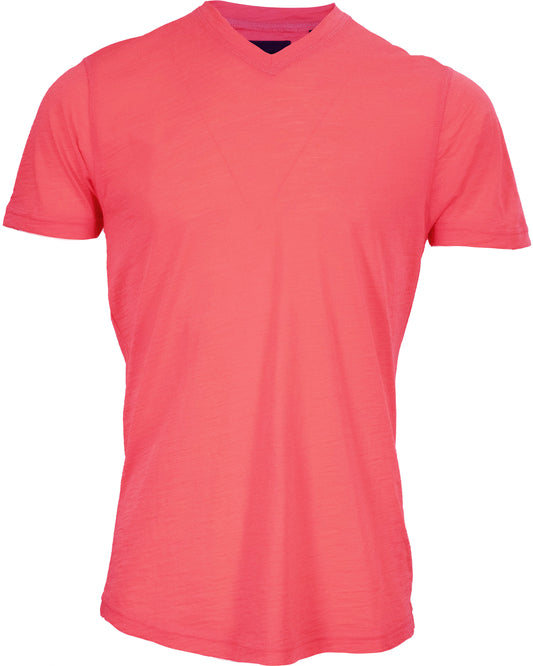 VICTOR MERINO V-NECK TEE - MELON