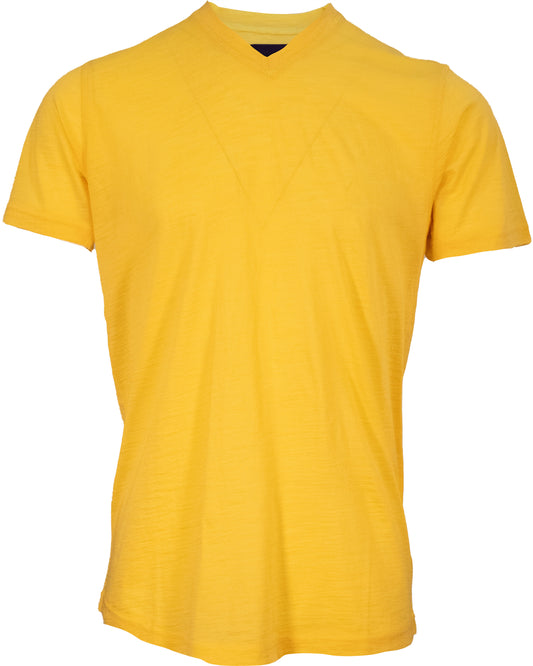 VICTOR MERINO V-NECK TEE - SUNSHINE