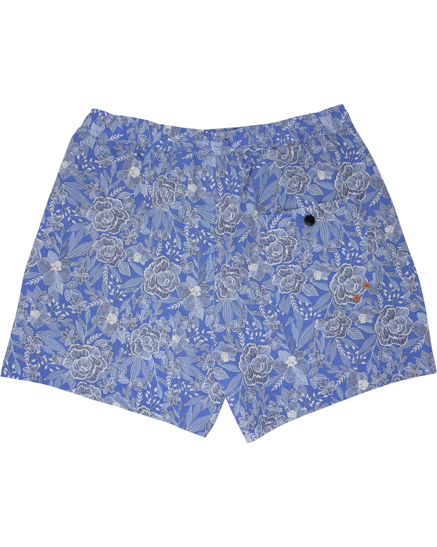 QUACK CUTOUT FLORAL SWIM SHORT - BLUE