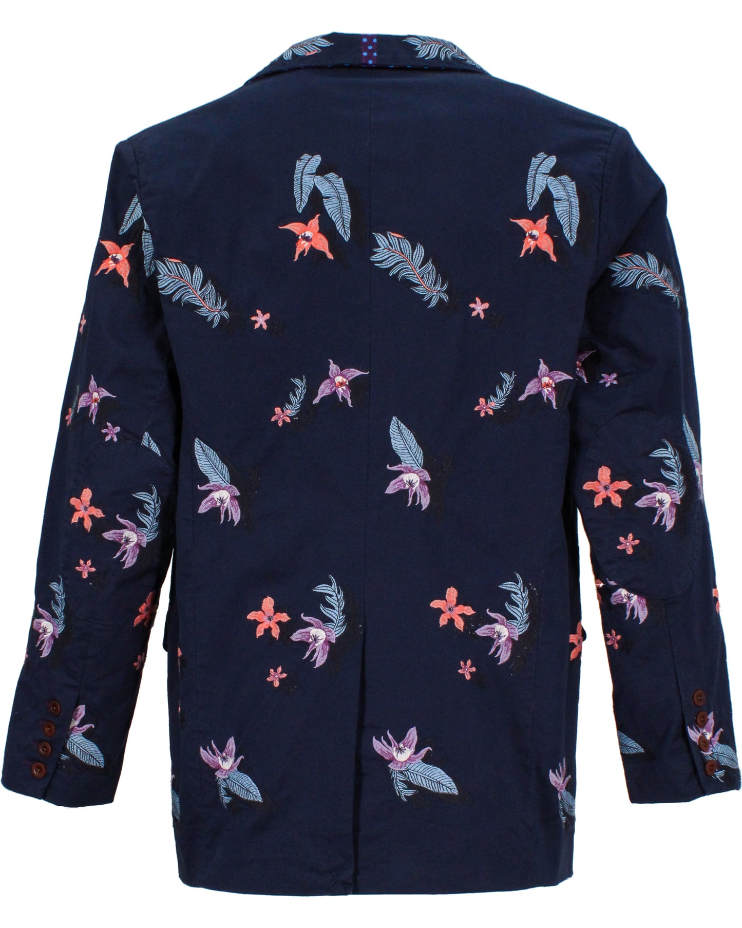 JULIUS FLOWER EMBROIDERY BLAZER - NAVY