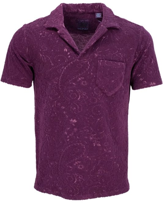 JOHNNY TOWEL POLO SHIRT - PLUM