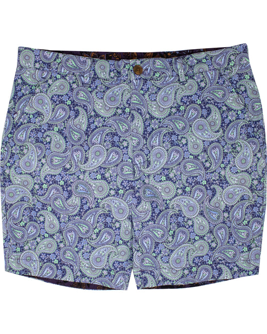 JOHN POW PAISLEY FLAT FRONT SHORT - GRASS