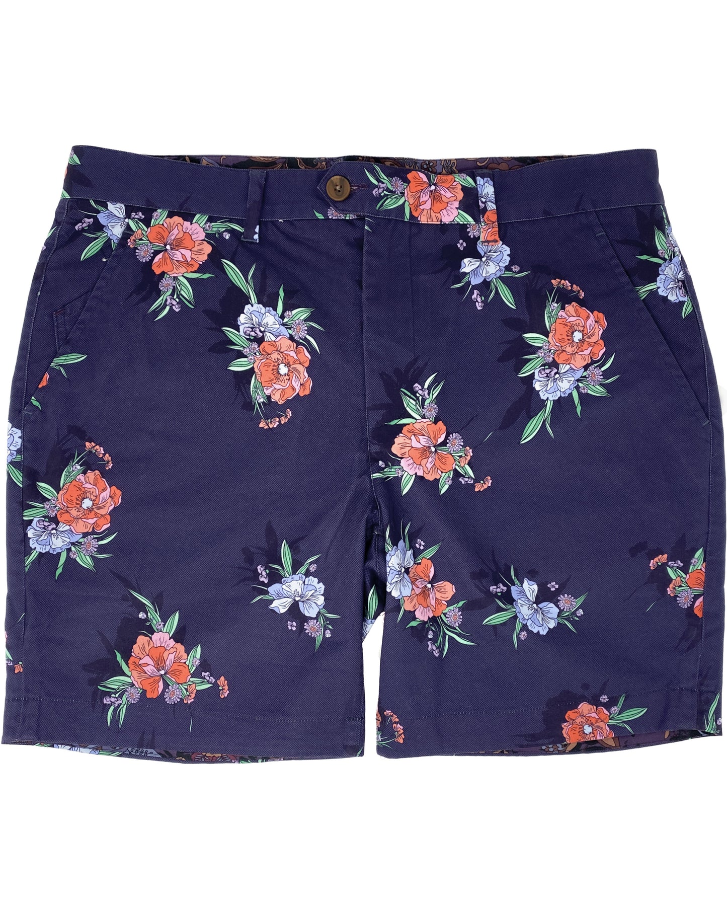 JOHN OXFORD HARMONY FLAT FRONT SHORT - NAVY