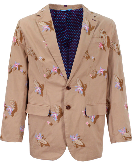 JULIUS FLOWER EMBROIDERY BLAZER - SAND