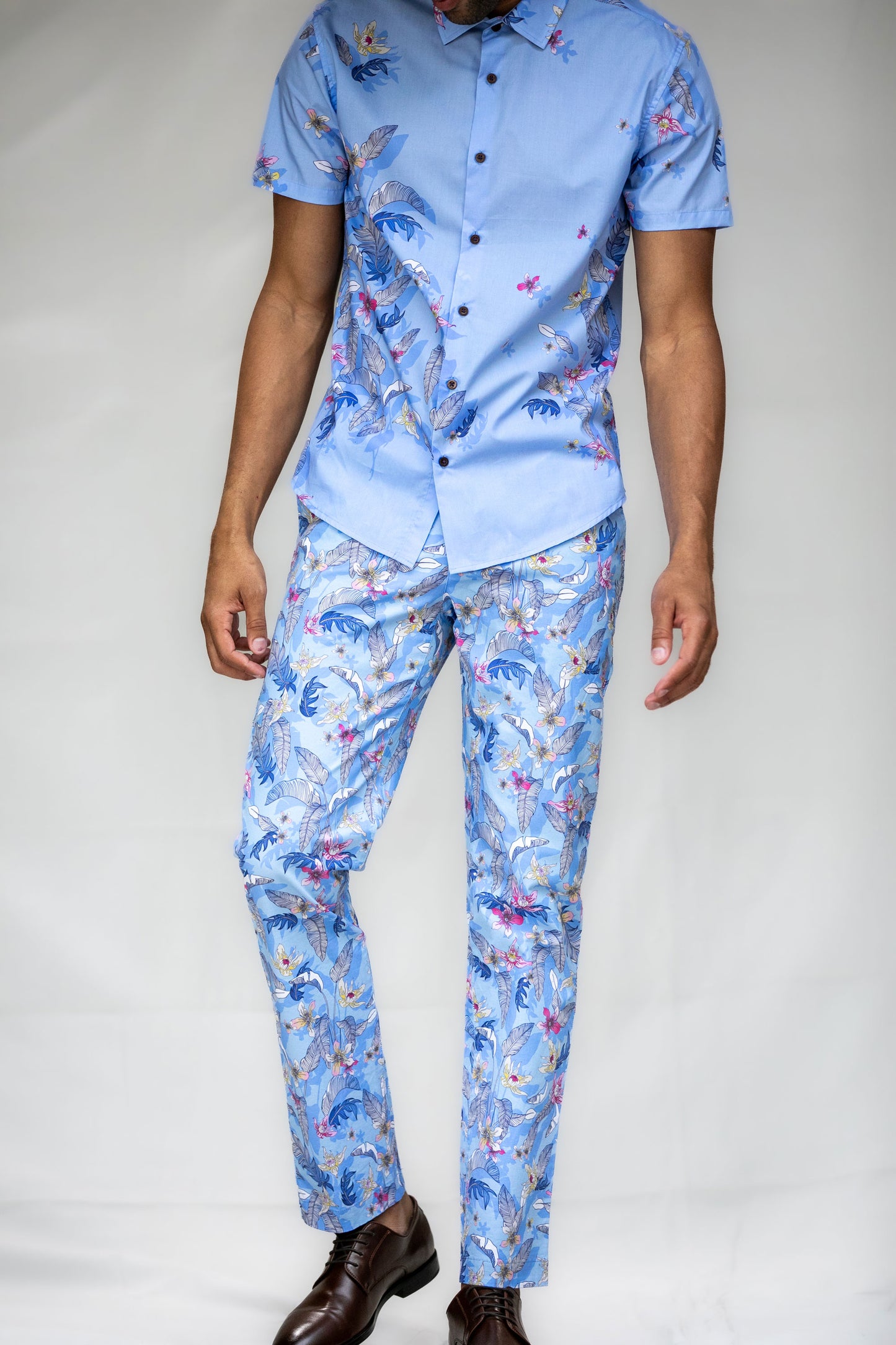 CHARLES FALLING FLOWERS PANT - BLUE