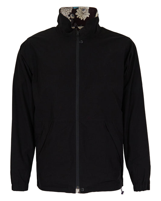 PASCALI SERIOUS FLORAL REVERSIBLE PERFORMANCE JACKET - BLACK
