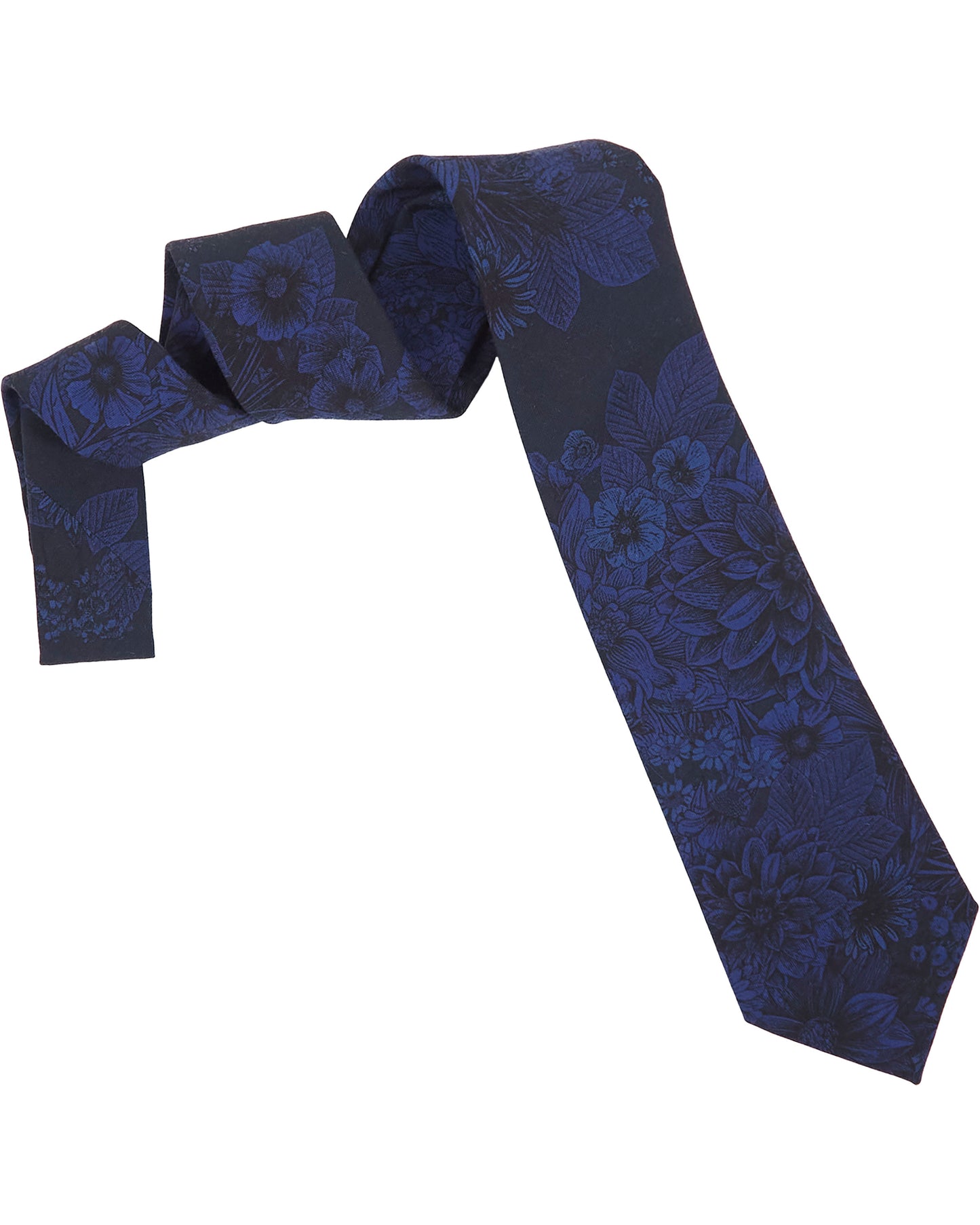 TADDEO MARCO FLORAL MERINO TIE - MIDNIGHT